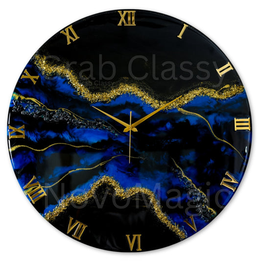 Blue Stunner Silent Clock 30cm