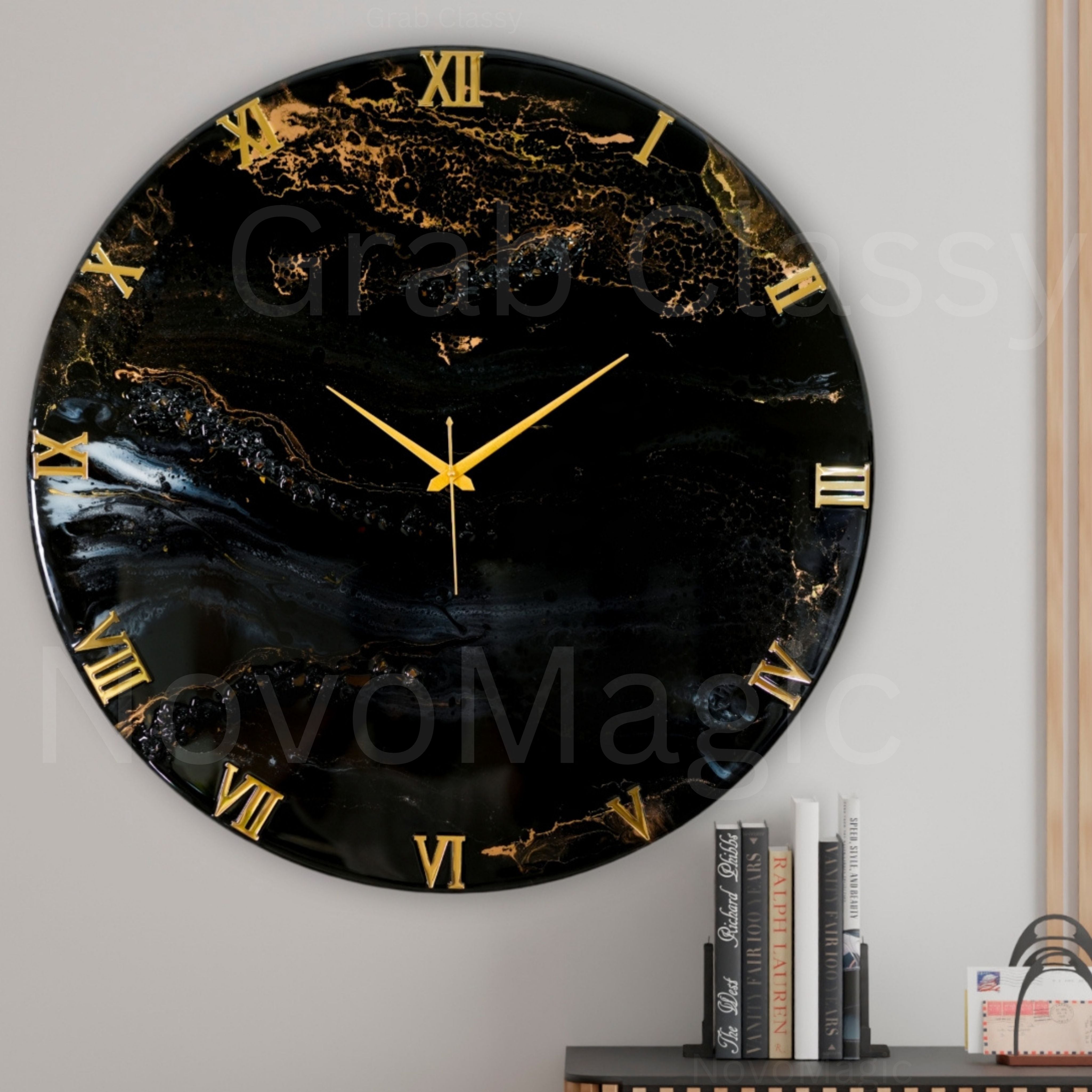 Dark Night. 16” store Resin Clock