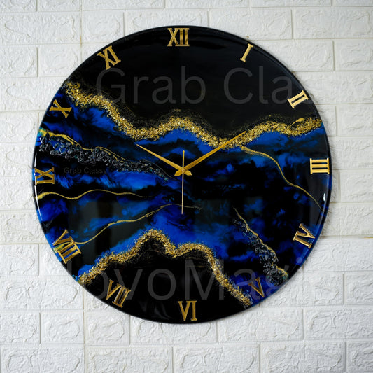 Blue Stunner Silent Clock 30cm