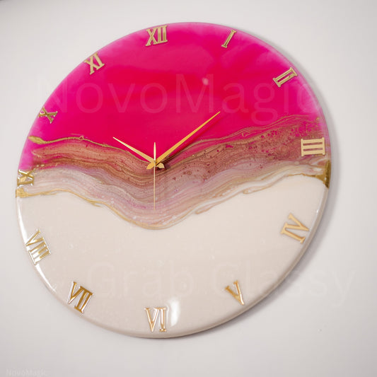 Pretty Pink Silent Clock 30cm