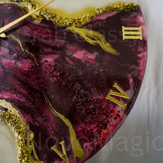 Wine Geode Small Size Silent Clock 30cm