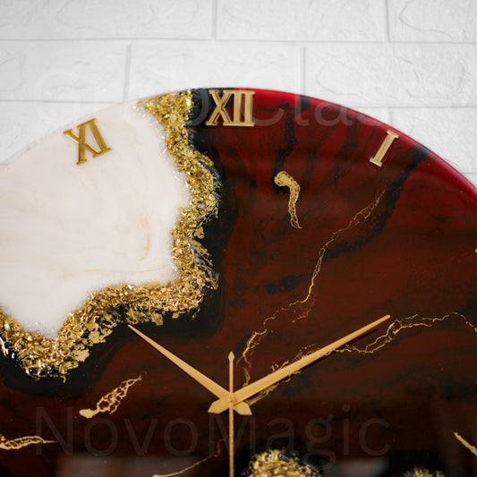 Maroon Stunner Silent Clock 30cm