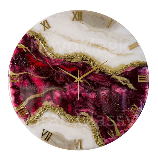 Wine Geode Small Size Silent Clock 30cm