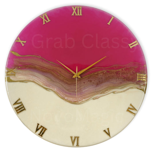 Pretty Pink Silent Clock 30cm