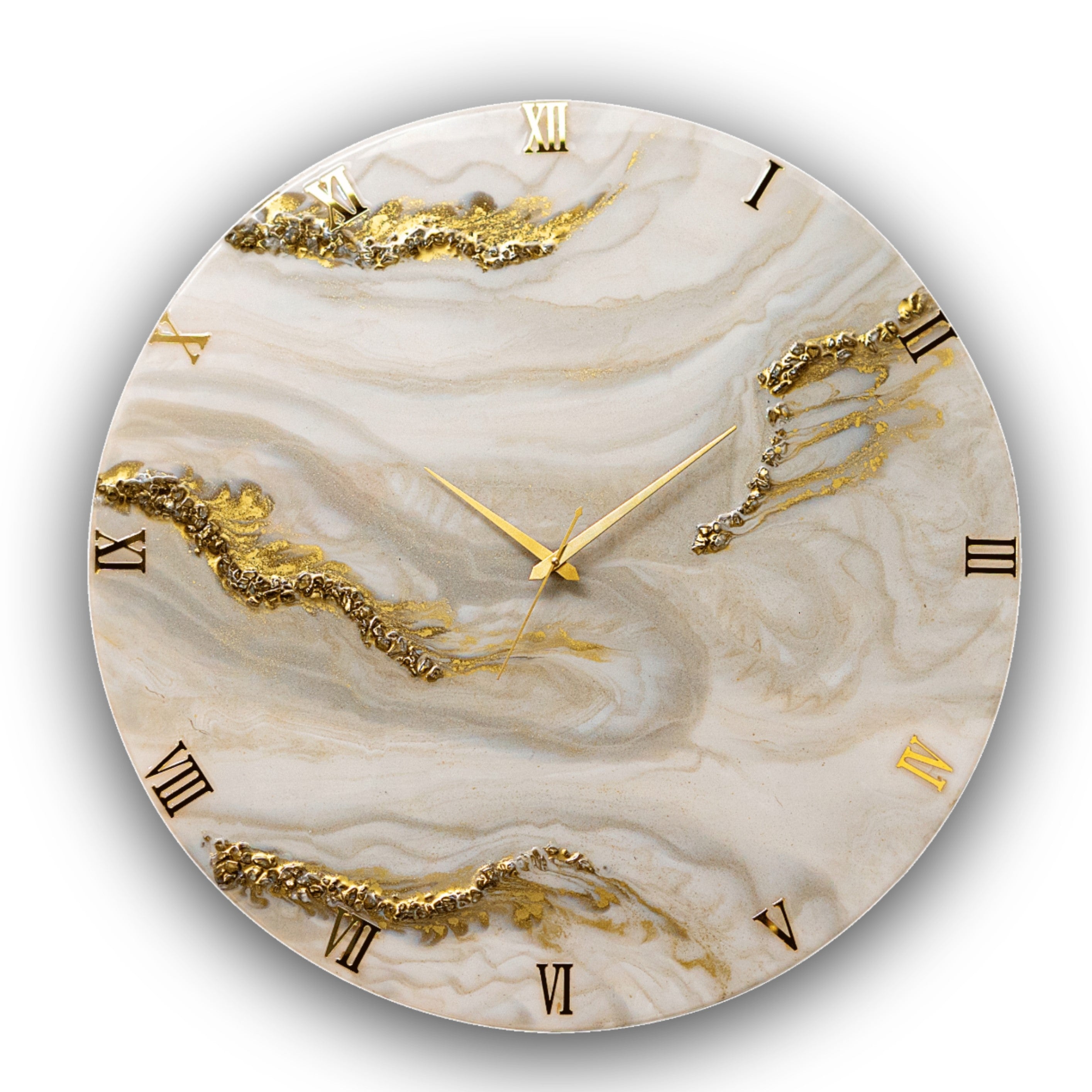 Buy Gold Wall Decor Resin Art Wall Clock Unique Home Decor Custom Wall  Clock With Natural Stones Online in India - Etsy