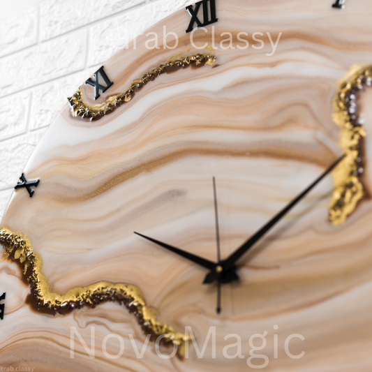 Sandy Resin Silent Clock 30cm