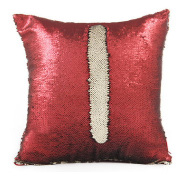 Mermaid Pillow Cover 16 X 16 Inches, Pillow Not Included (Red/Cream)