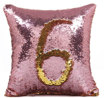 Mermaid Pillow Cover 16 X 16 Inches, Pillow Not Included (Rose Gold/Gold)