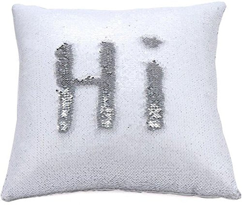 Mermaid Pillow Cover 16 X 16 Inches, Pillow Not Included (Silver/White)
