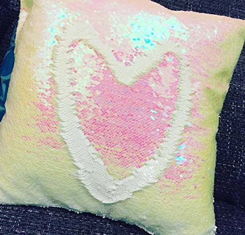 Mermaid Pillow Cover 16 X 16 Inches, Pillow Not Included (Iridescent White)