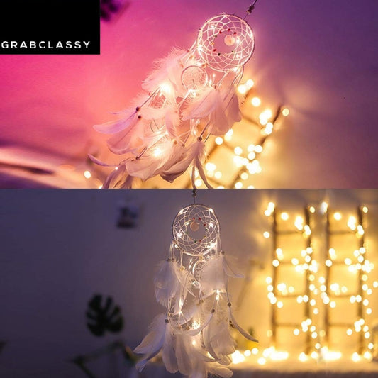 Dream Catcher With LED Light (White)