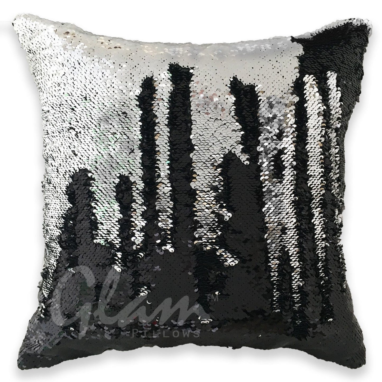 Mermaid Pillow Cover 16 X 16 Inches, Pillow Not Included (Black/Silver)