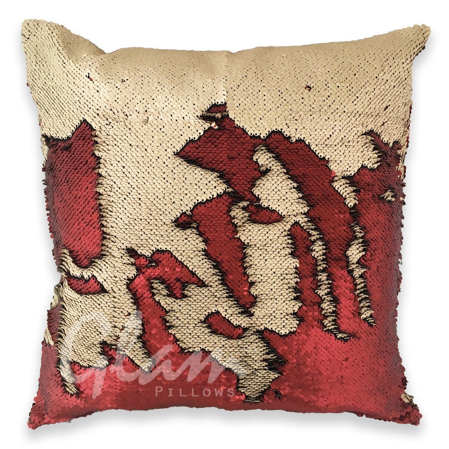 Mermaid Pillow Cover 16 X 16 Inches, Pillow Not Included (Red/Cream)