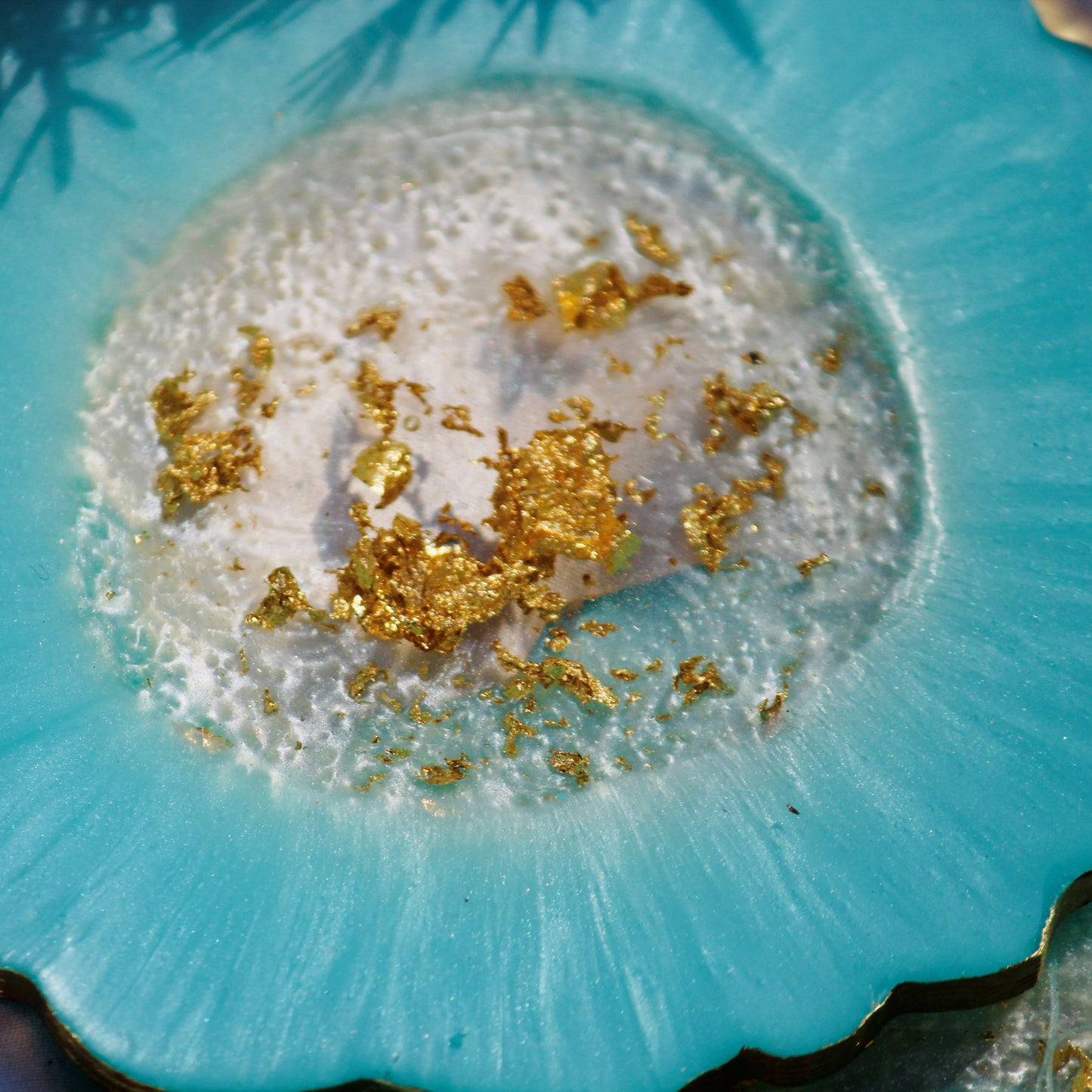 Blue Pearl and White - Handmade Resin Coasters Set Of Six