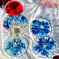 Abstract- Handmade Resin Coasters Set Of 6 (Blue)