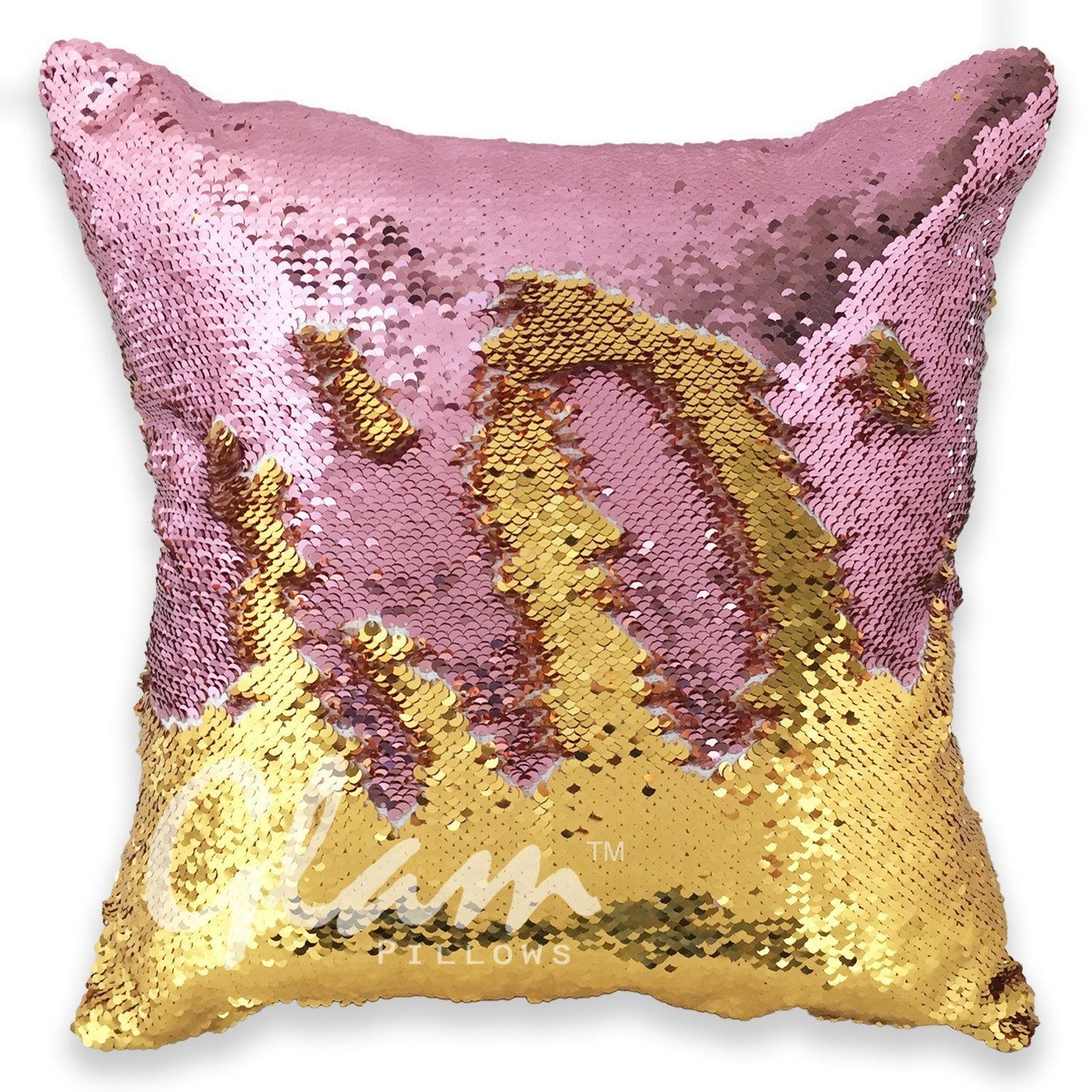 Mermaid Pillow Cover 16 X 16 Inches, Pillow Not Included (Rose Gold/Gold)