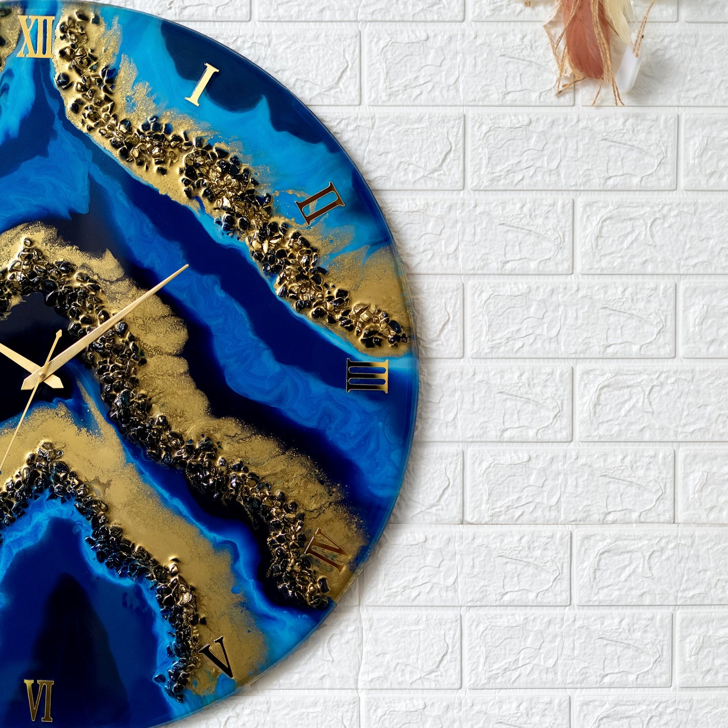 Blue Geode Clock Large 27 Inches