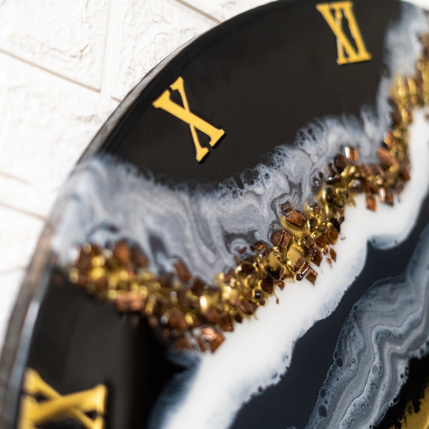 Black Geode Clock Large 27 Inches