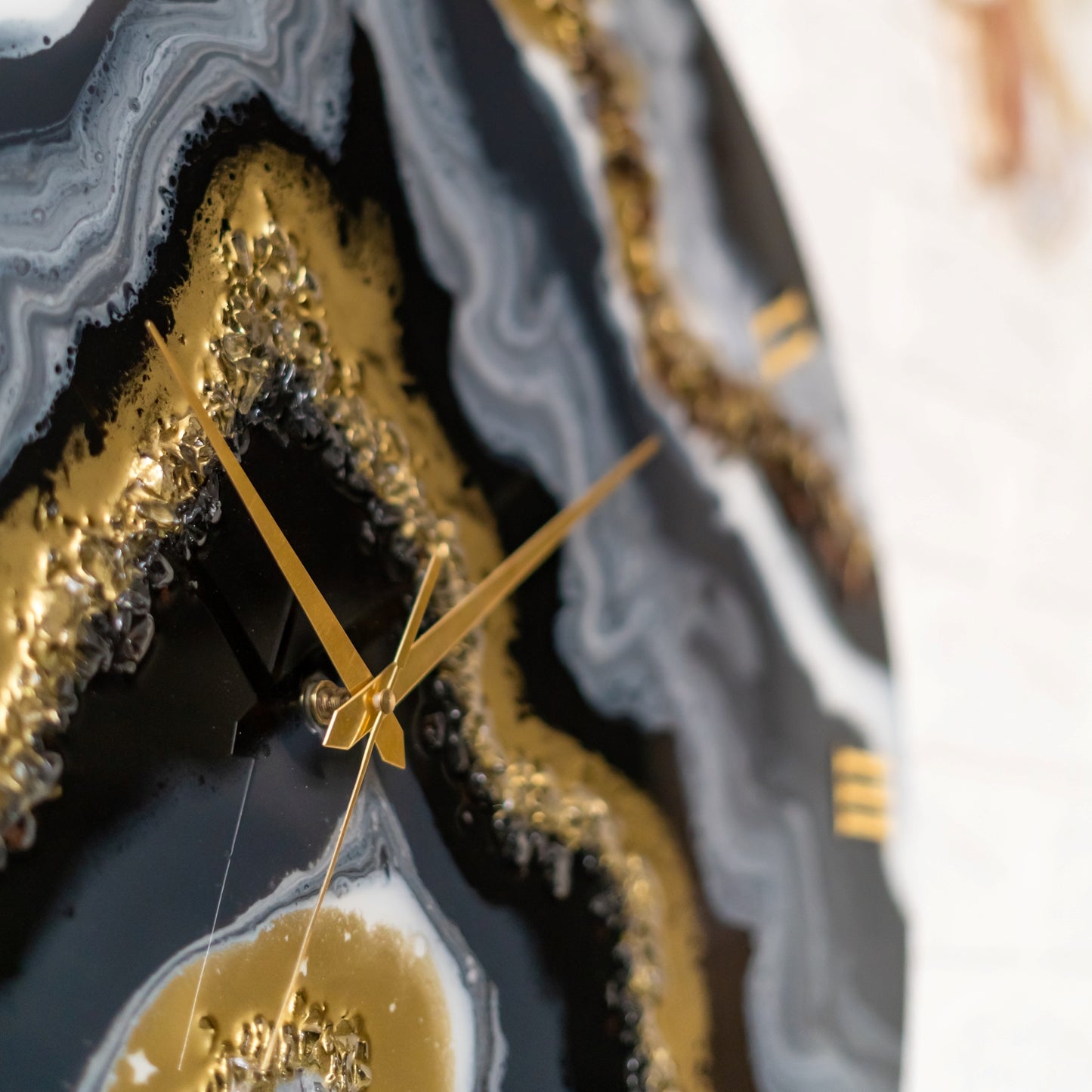 Black Geode Clock Large 27 Inches