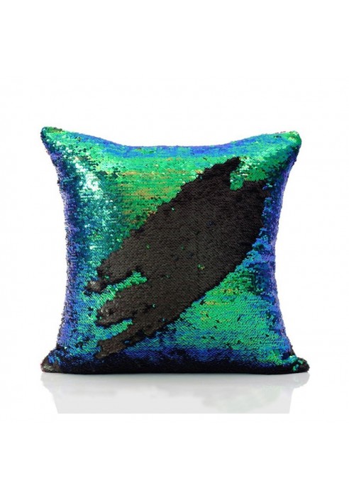 Mermaid Pillow Cover 16 X 16 Inches, Pillow Not Included (Mermaid Tail Black)