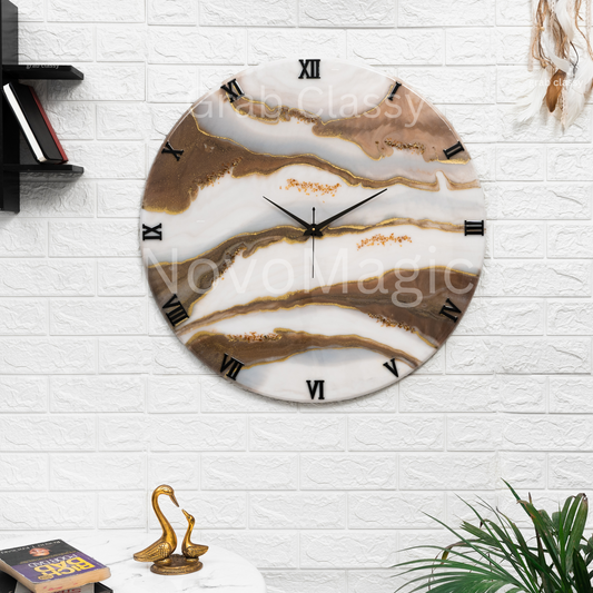 Choco Falls Handmade Resin Clock 27 Inches